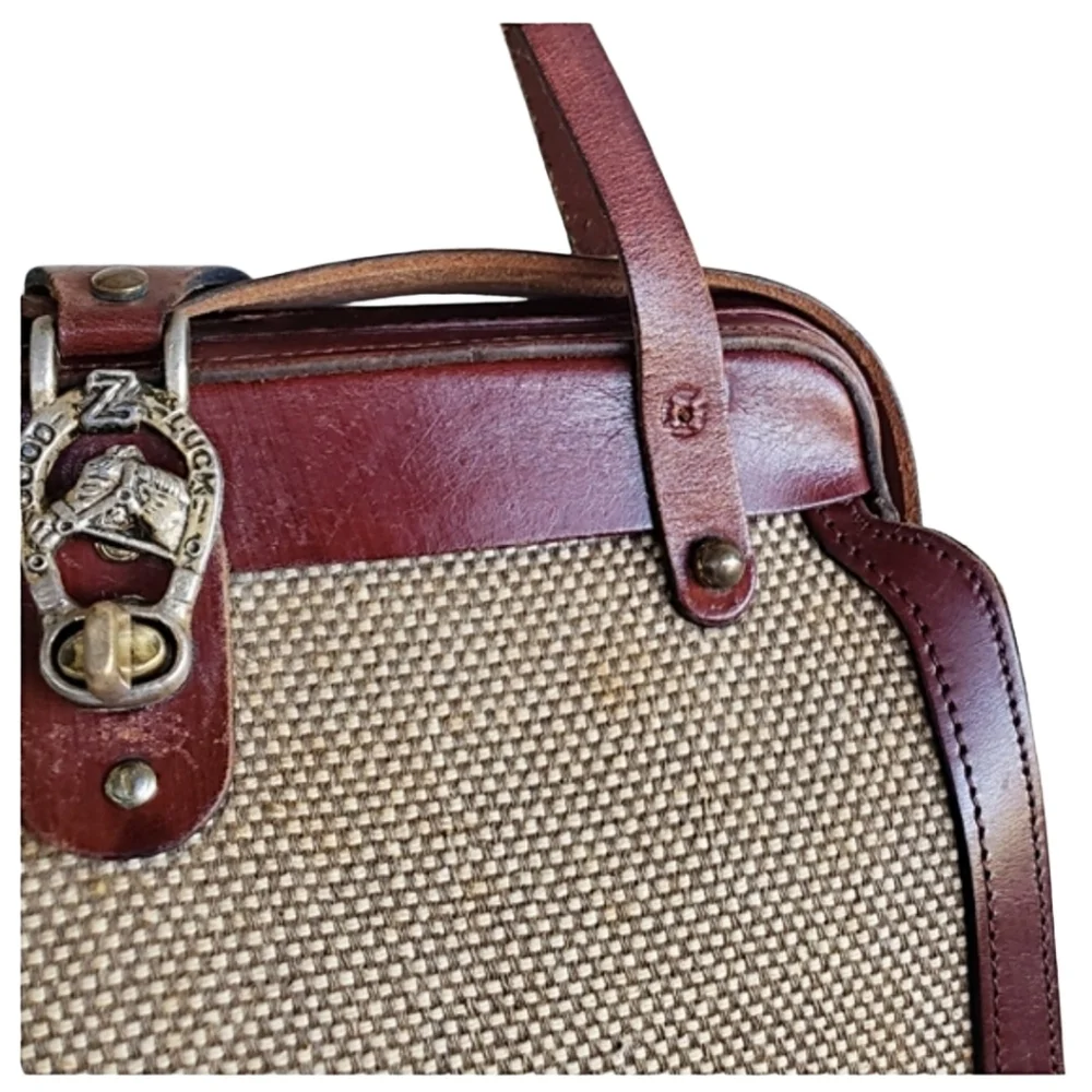 Vintage 50's Mid-Century Modern Zenith Metal Frame Horseshoe Equestrian Handbag - Picture 10 of 16